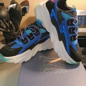 Men's Black and Blue Sneakers